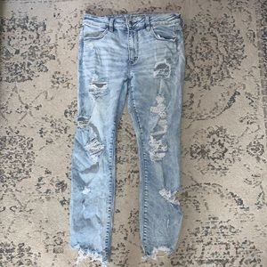 Ripped Light Wash Skinny Jeans American Eagle